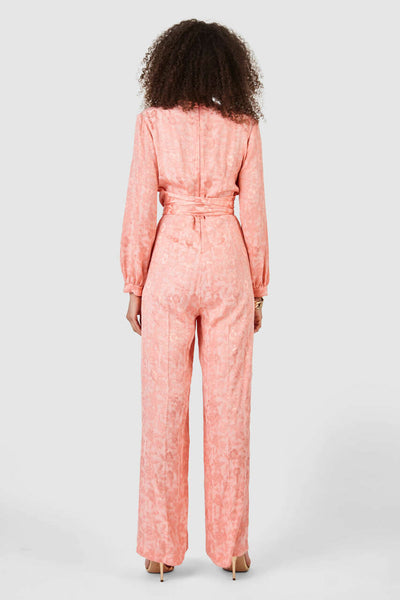 Closet Jacquard Wrap Jumpsuit