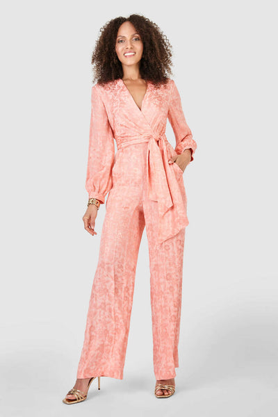 Closet Jacquard Wrap Jumpsuit