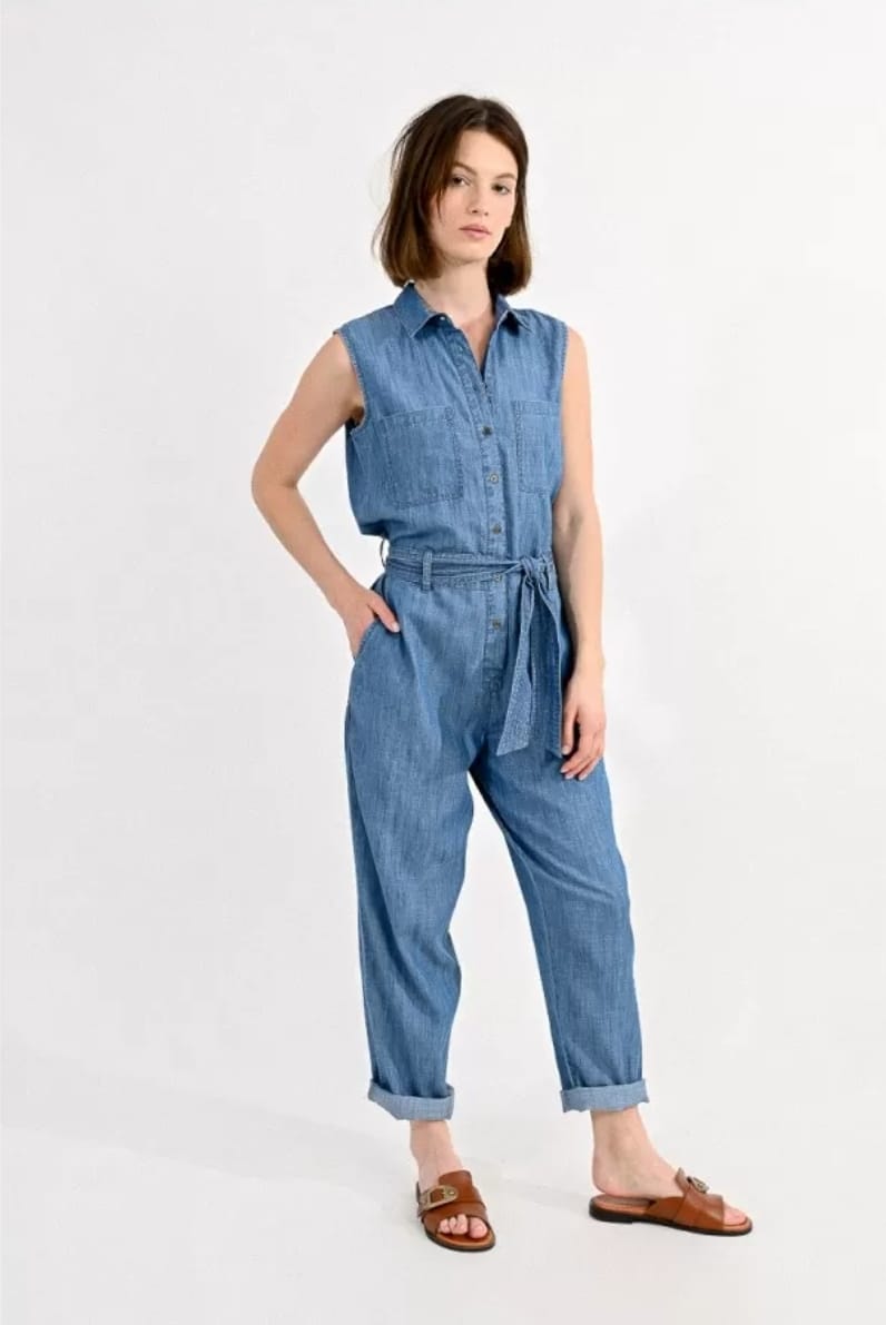 Denim Sleeveless Jumpsuit