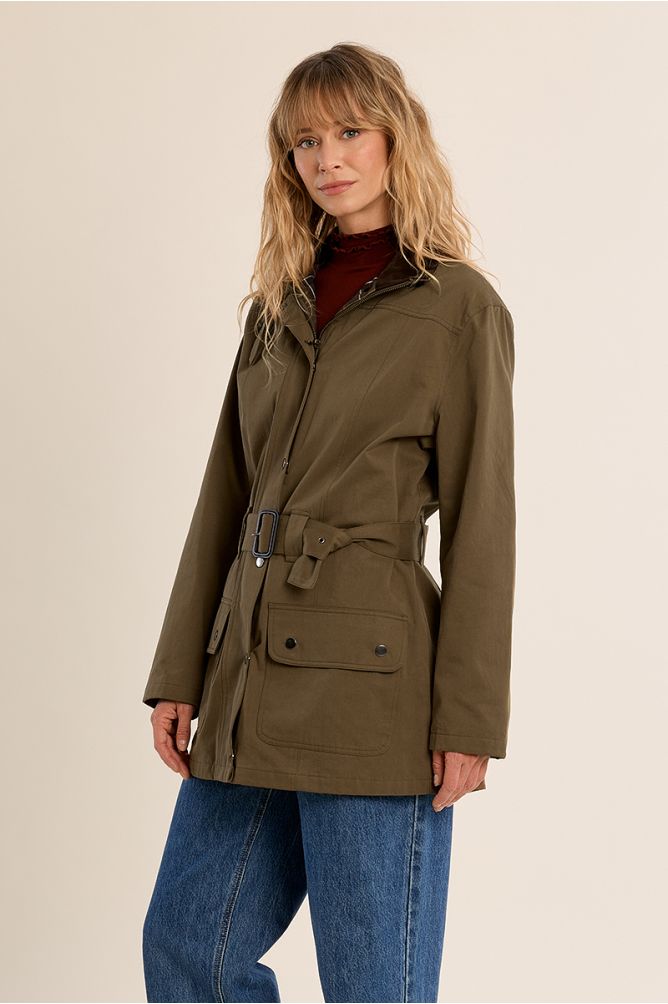 Belted Cotton Parka
