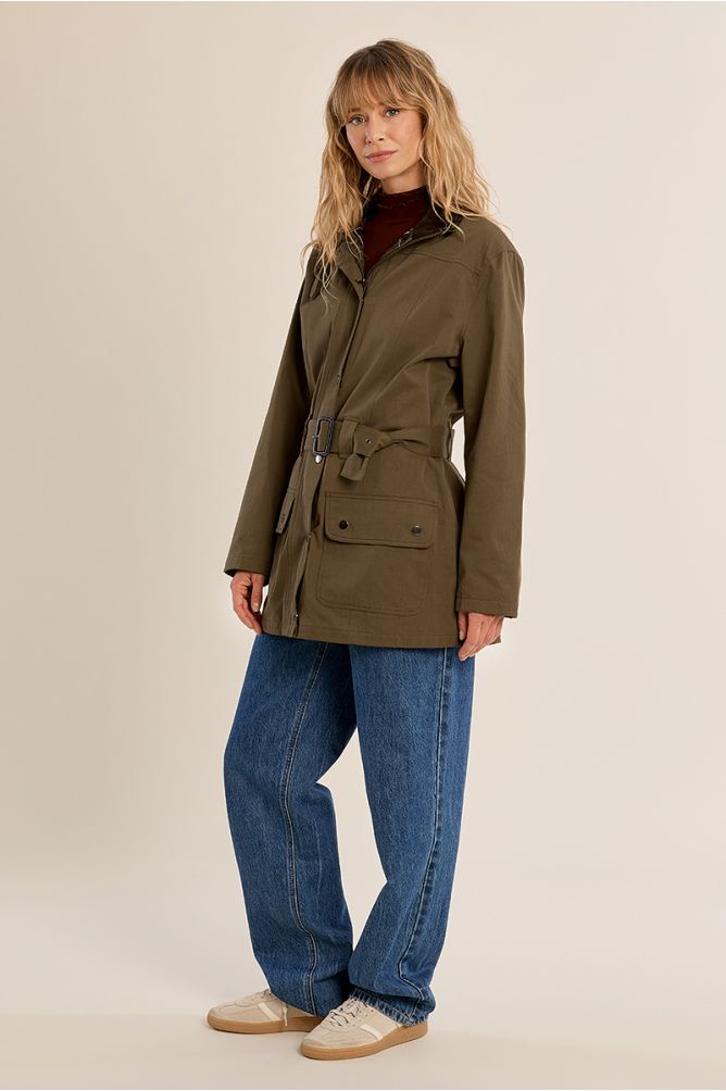 Belted Cotton Parka