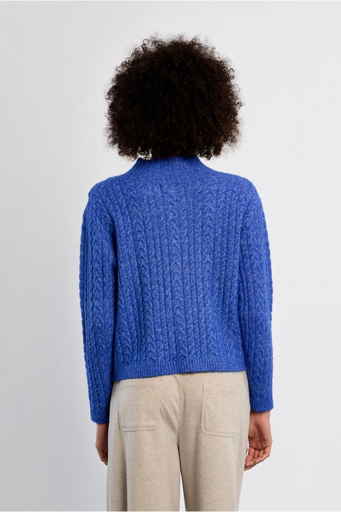 Asymmetric Cable Knit Sweater
