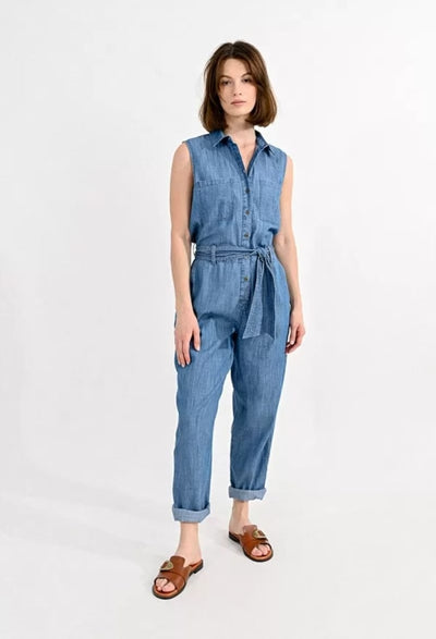 Denim Sleeveless Jumpsuit