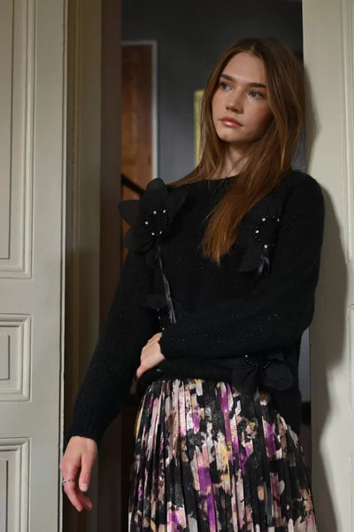 Black Flower Jumper