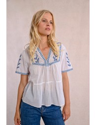 Embroidered Poplin T Shirt