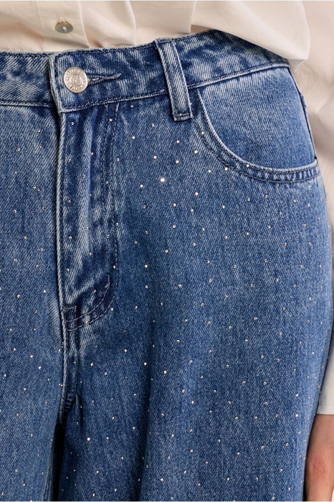 Flared Studded Jeans