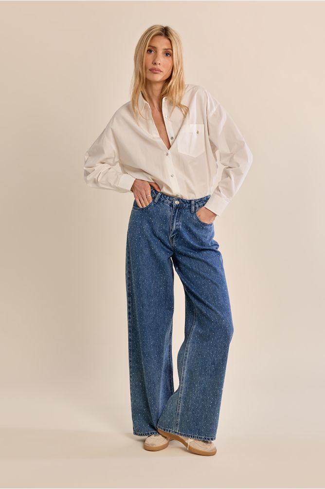 Flared Studded Jeans