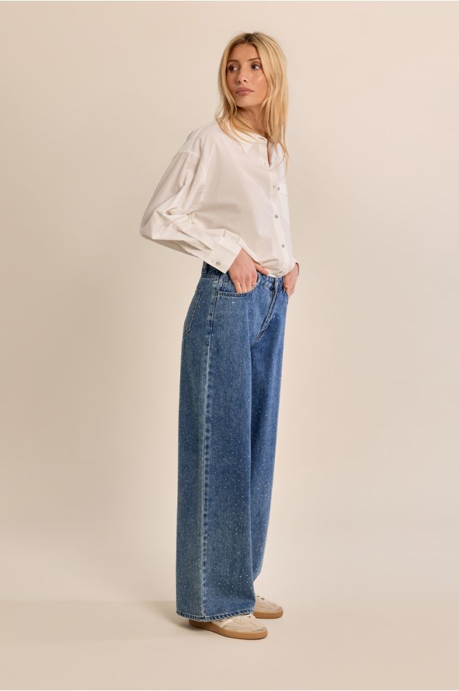Flared Studded Jeans