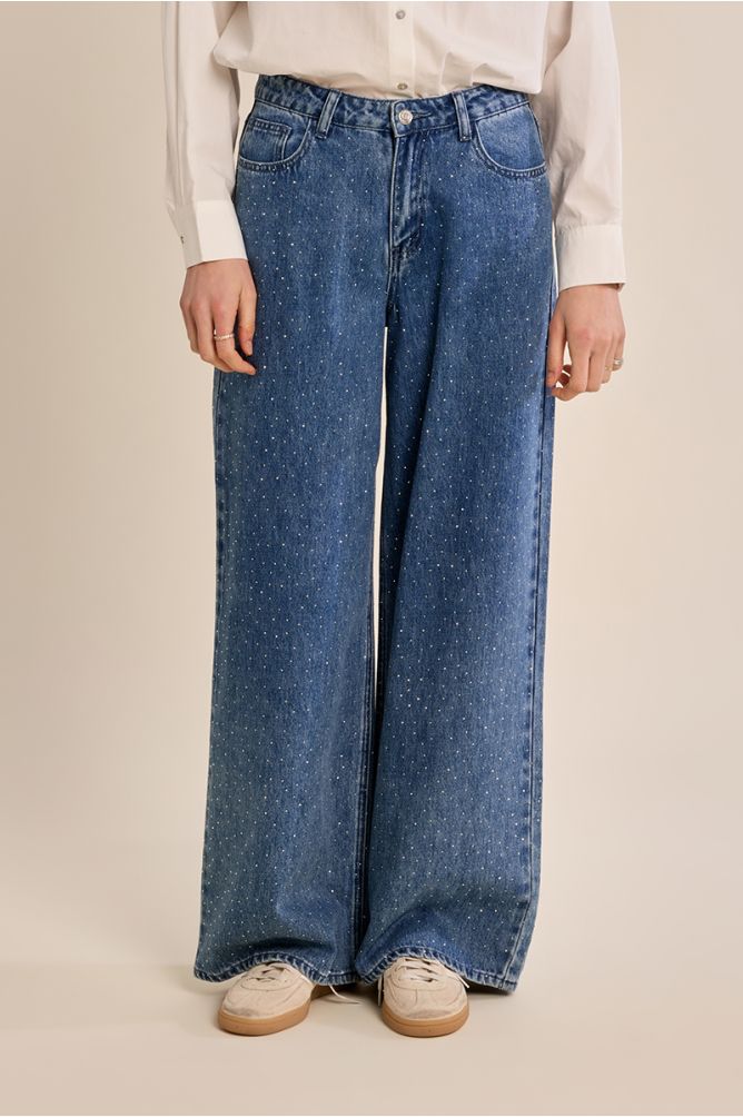 Flared Studded Jeans