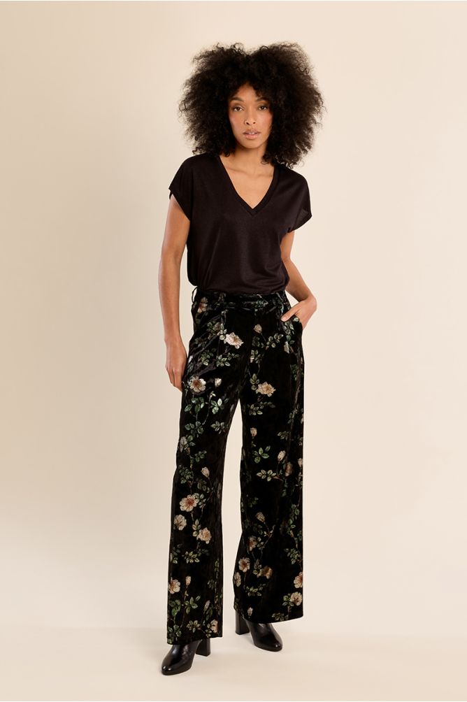 Floral Velvet Trouser