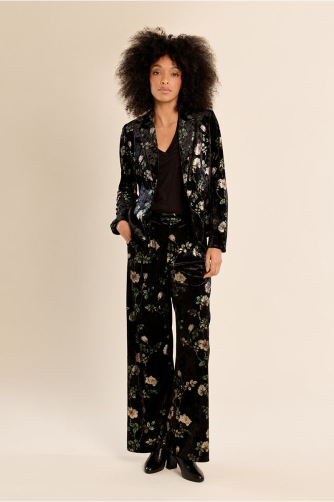 Floral Velvet Trouser