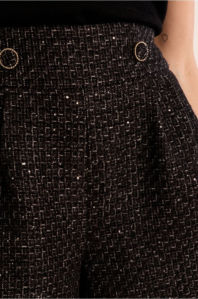 High Waist Tweed Shorts