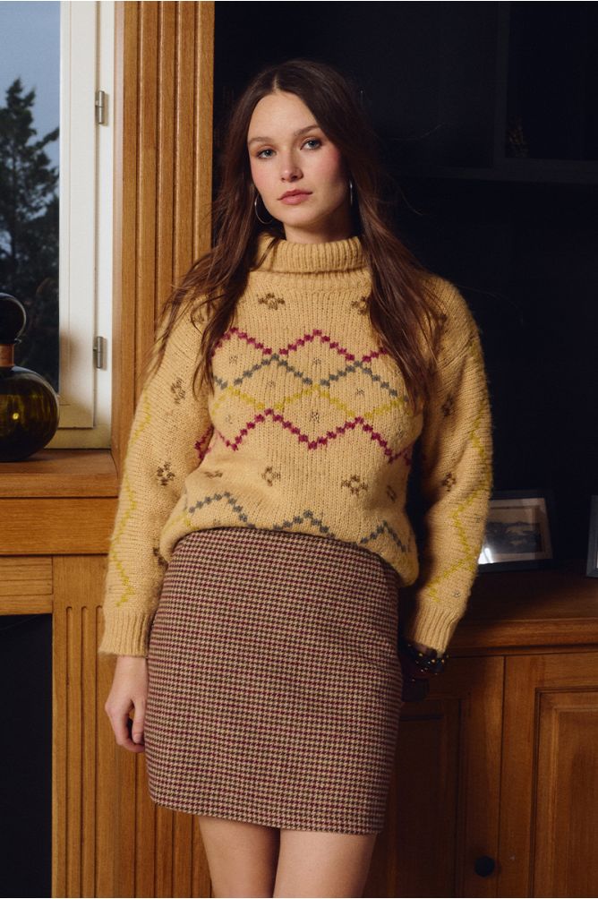 Houndstooth Mini Skirt