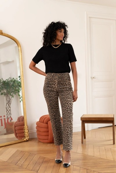 Leopard Straight Jean