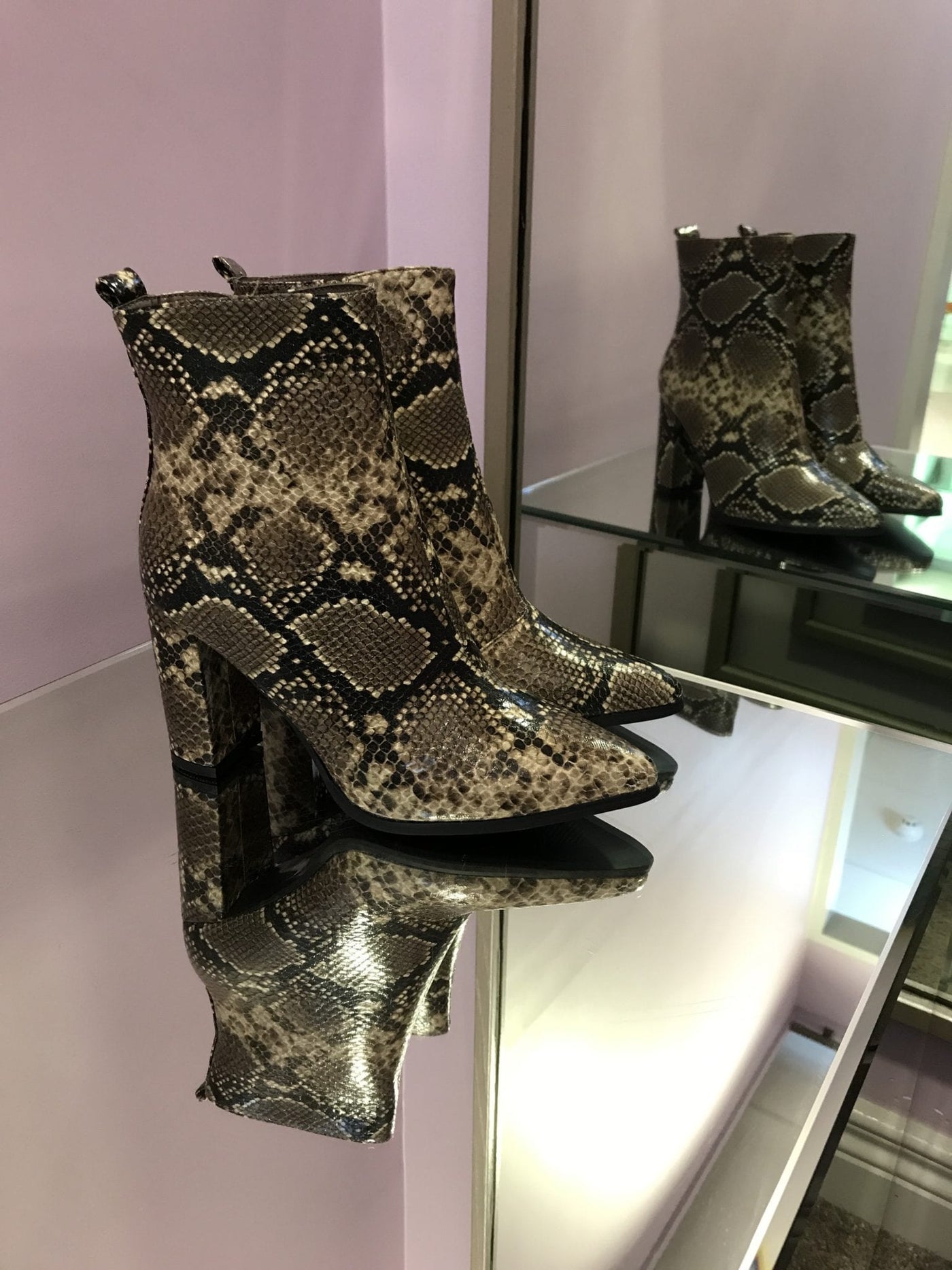 Khaki Snake Print Boot