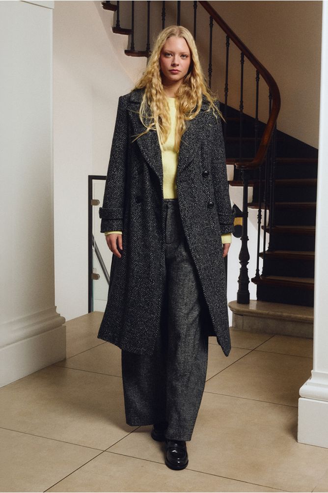 Long Herringbone Coat