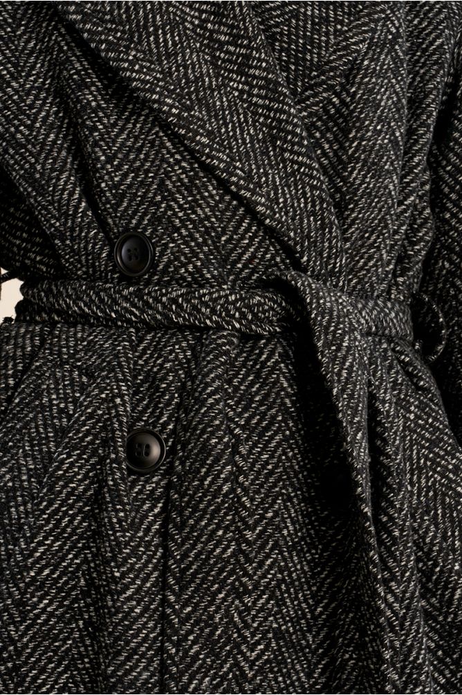 Long Herringbone Coat