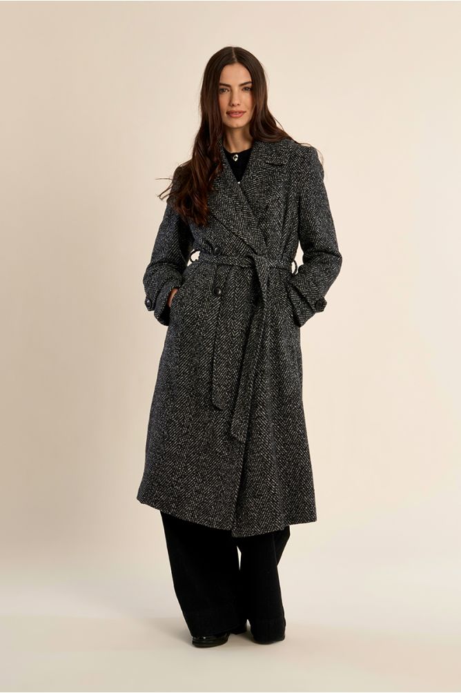 Long Herringbone Coat