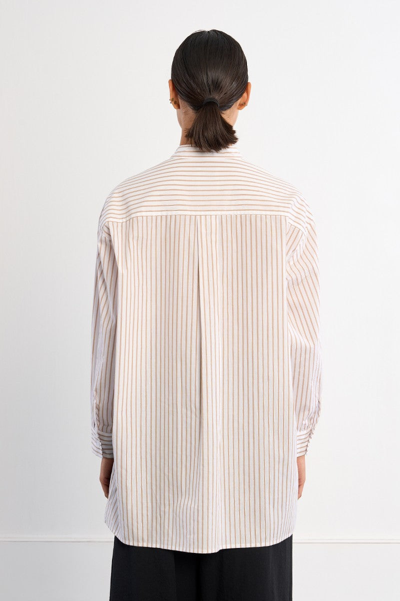 Mandarin Striped Shirt