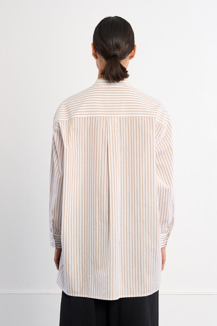 Mandarin Striped Shirt