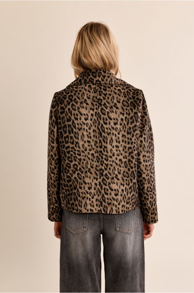 Leopard Print Double-Breasted Jacket