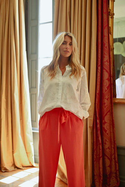 White Embroidered Shirt