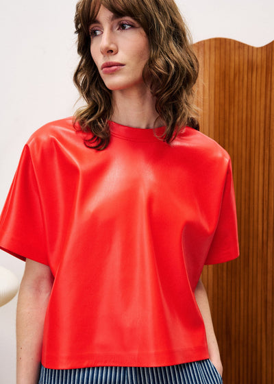 Bazin PU T-Shirt Top