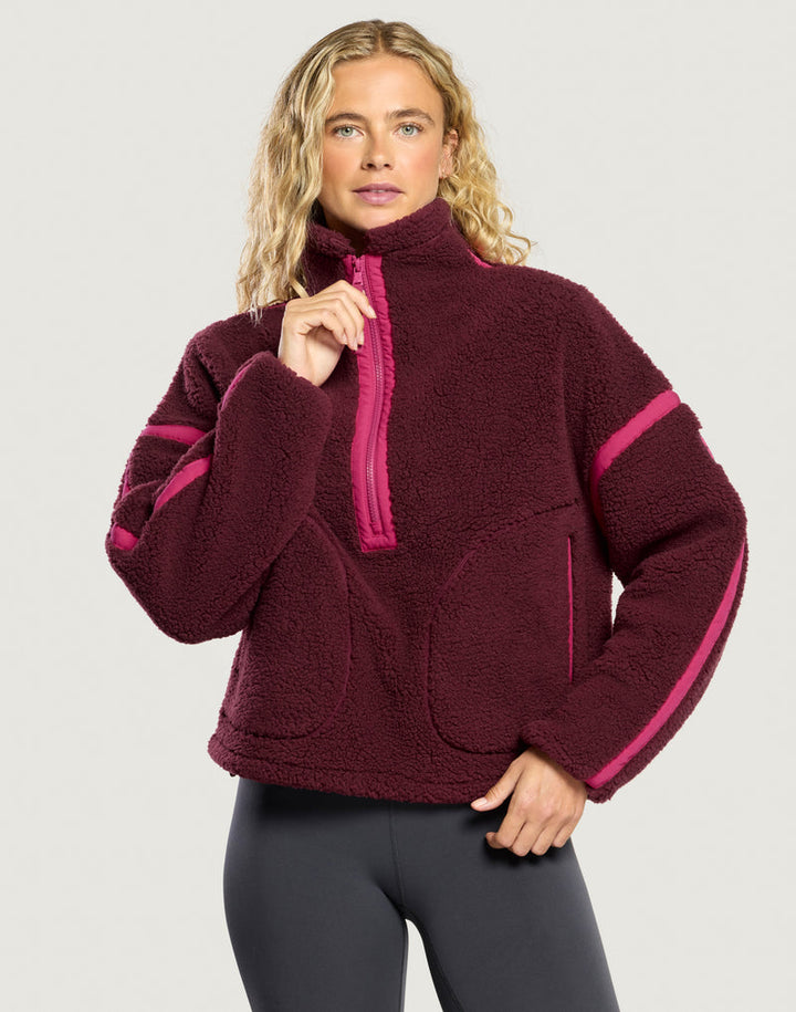 Industry Fleece Half Zip Pink Cherry