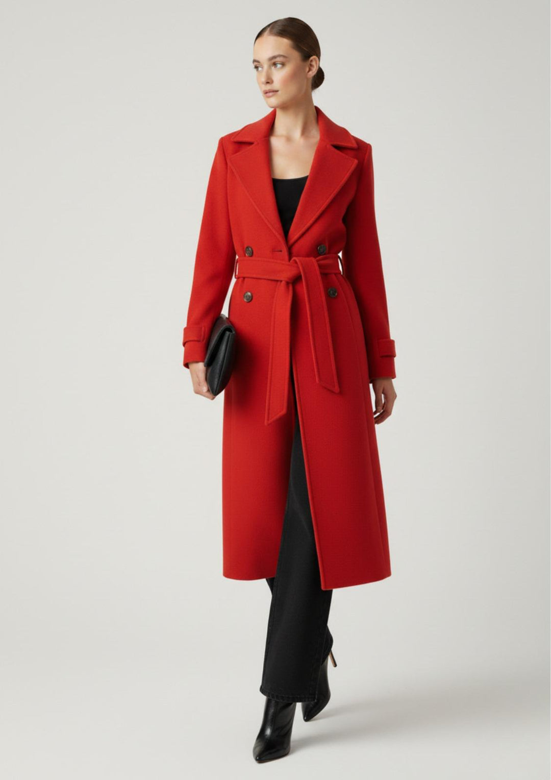 Red Long Wool Coat