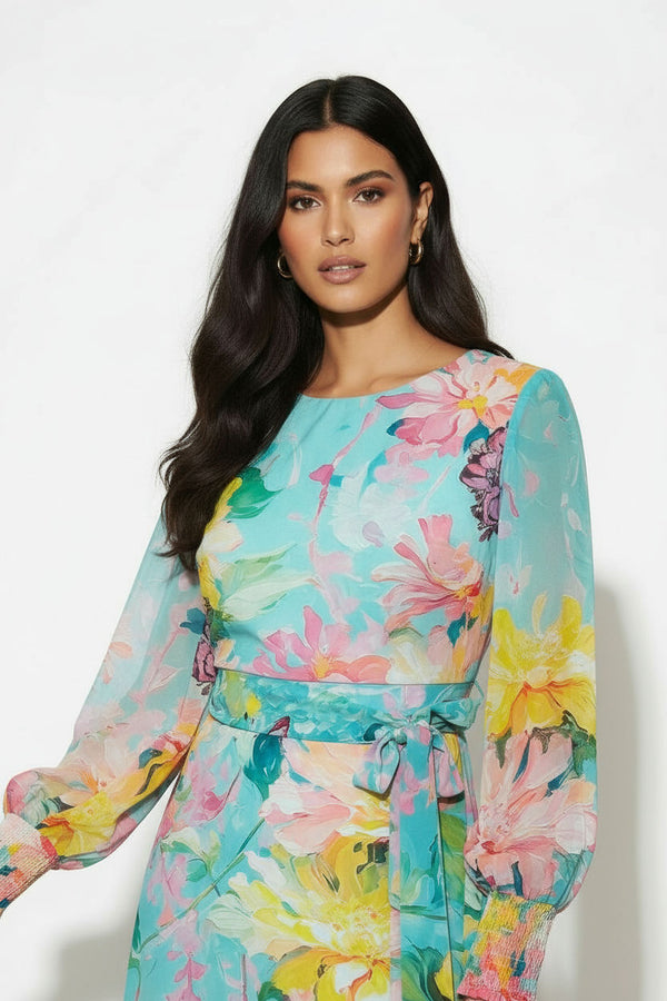 Sunny Blue Midi Dress