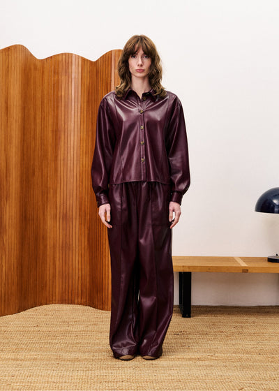 Simone PU Leather Shirt