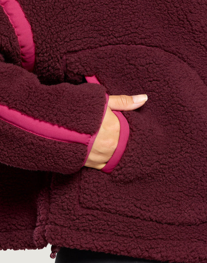 Industry Fleece Half Zip Pink Cherry