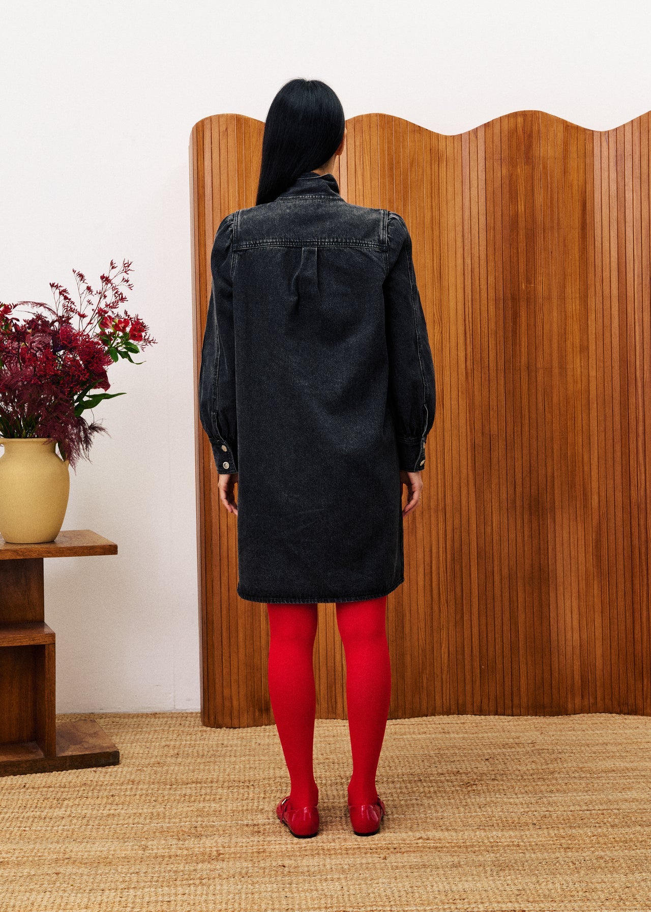 Aubepine Black Denim Dress