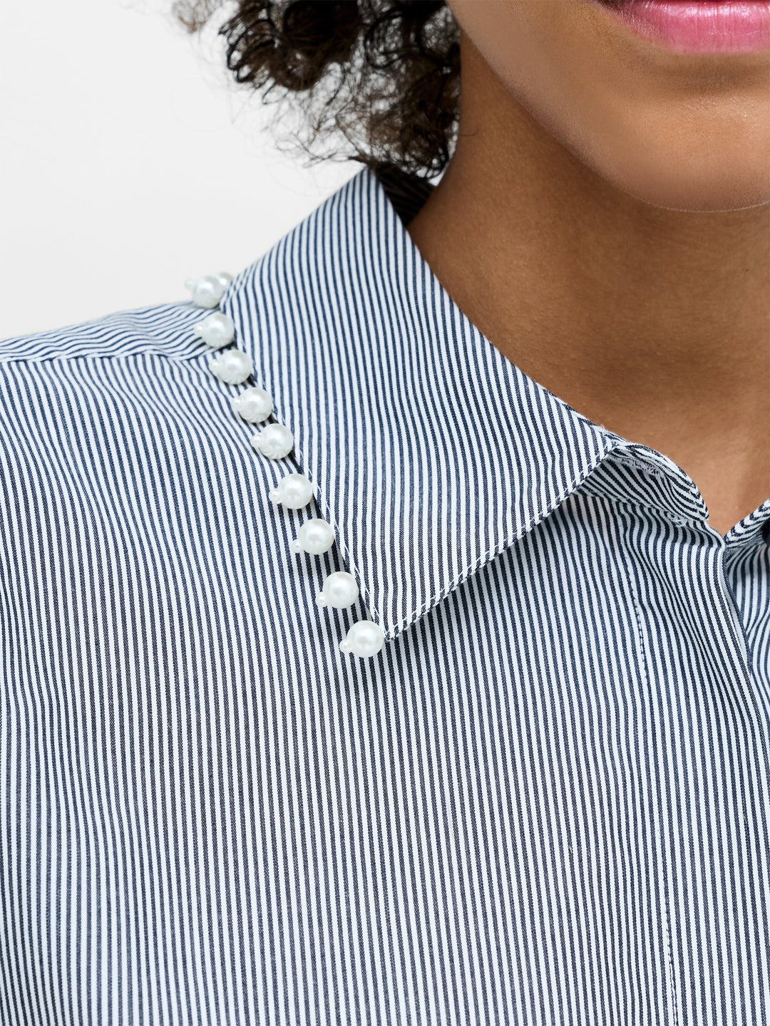 Striped Pearl Trim Shirt
