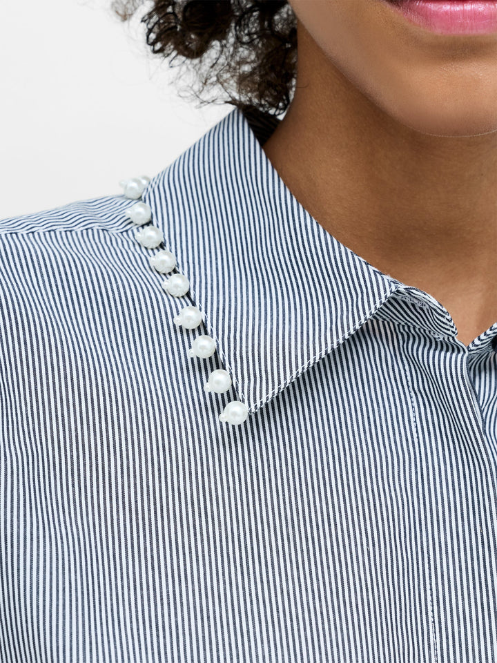Striped Pearl Trim Shirt