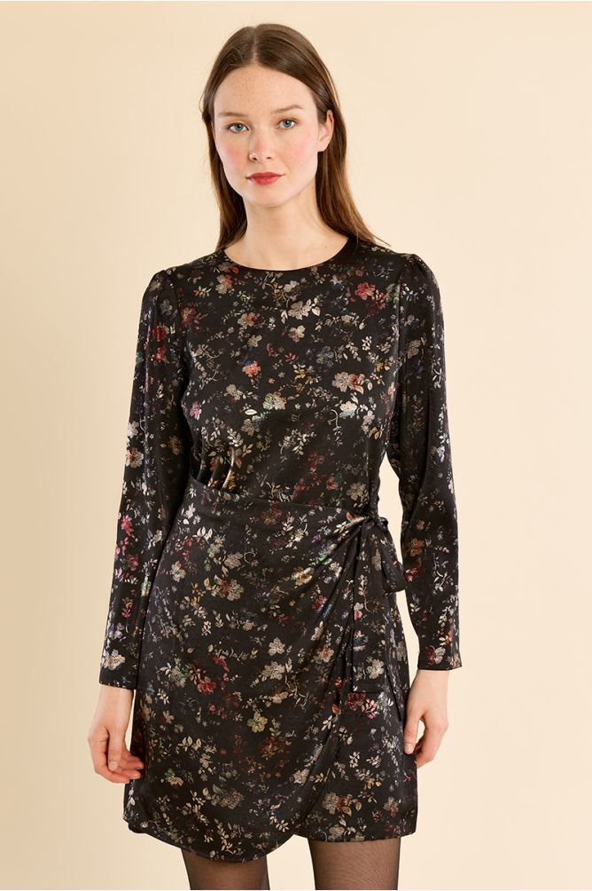 Satin Wrap Dress