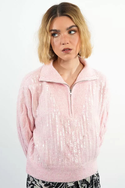 Sparkle 1/4 Knit Sweater