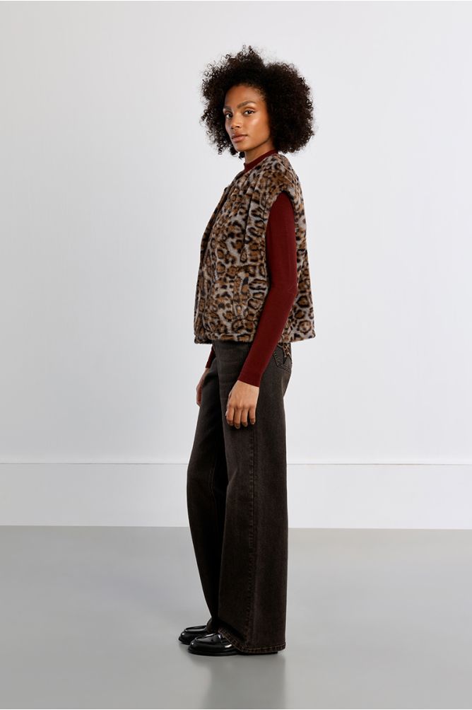Sleeveless Faux Fur Jacket