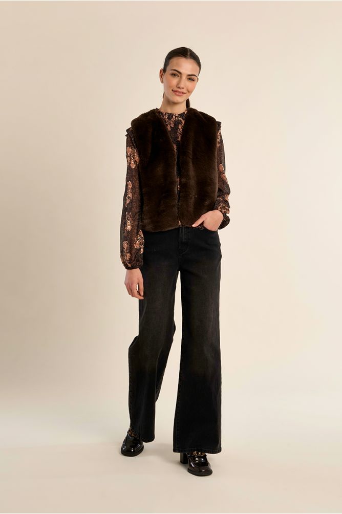 Faux Fur Sleeveless Jacket
