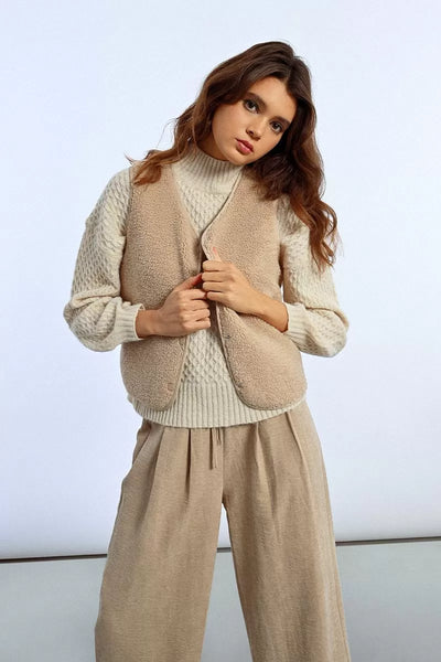 Sleeveless Woven Jacket