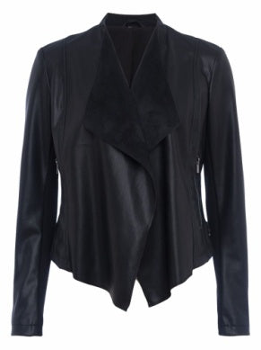 Black Waterfall Leather Jacket