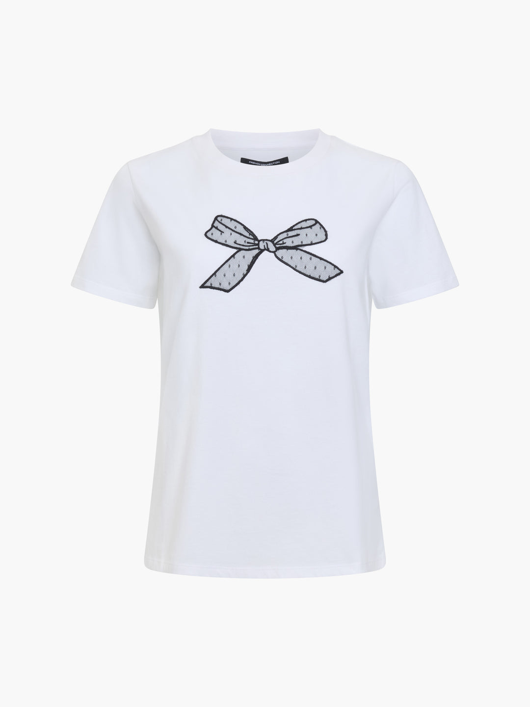Mesh Bow Cotton T-Shirt