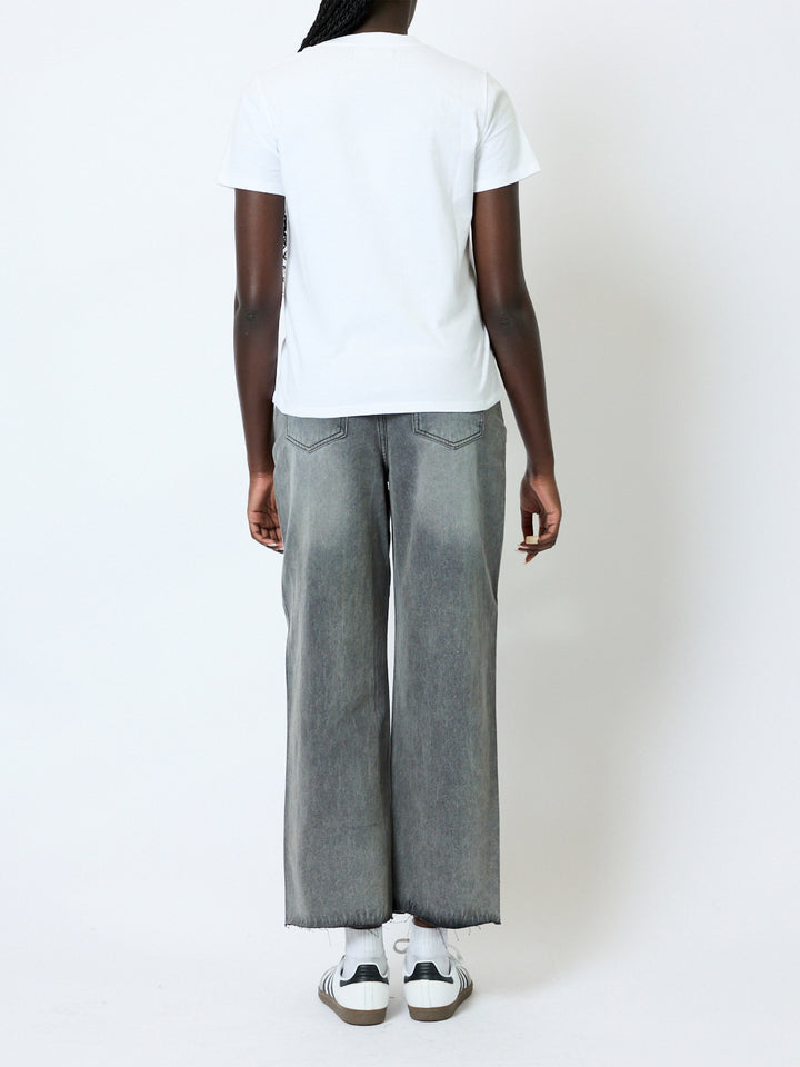 Mesh Bow Cotton T-Shirt