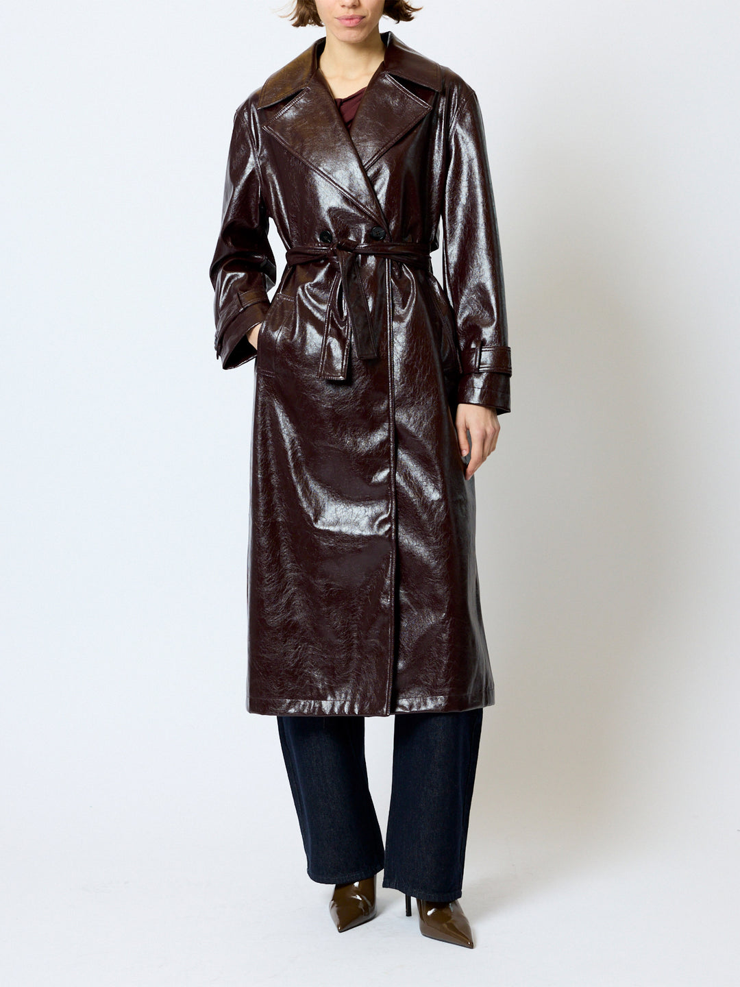 Athene Crinkle PU Trench