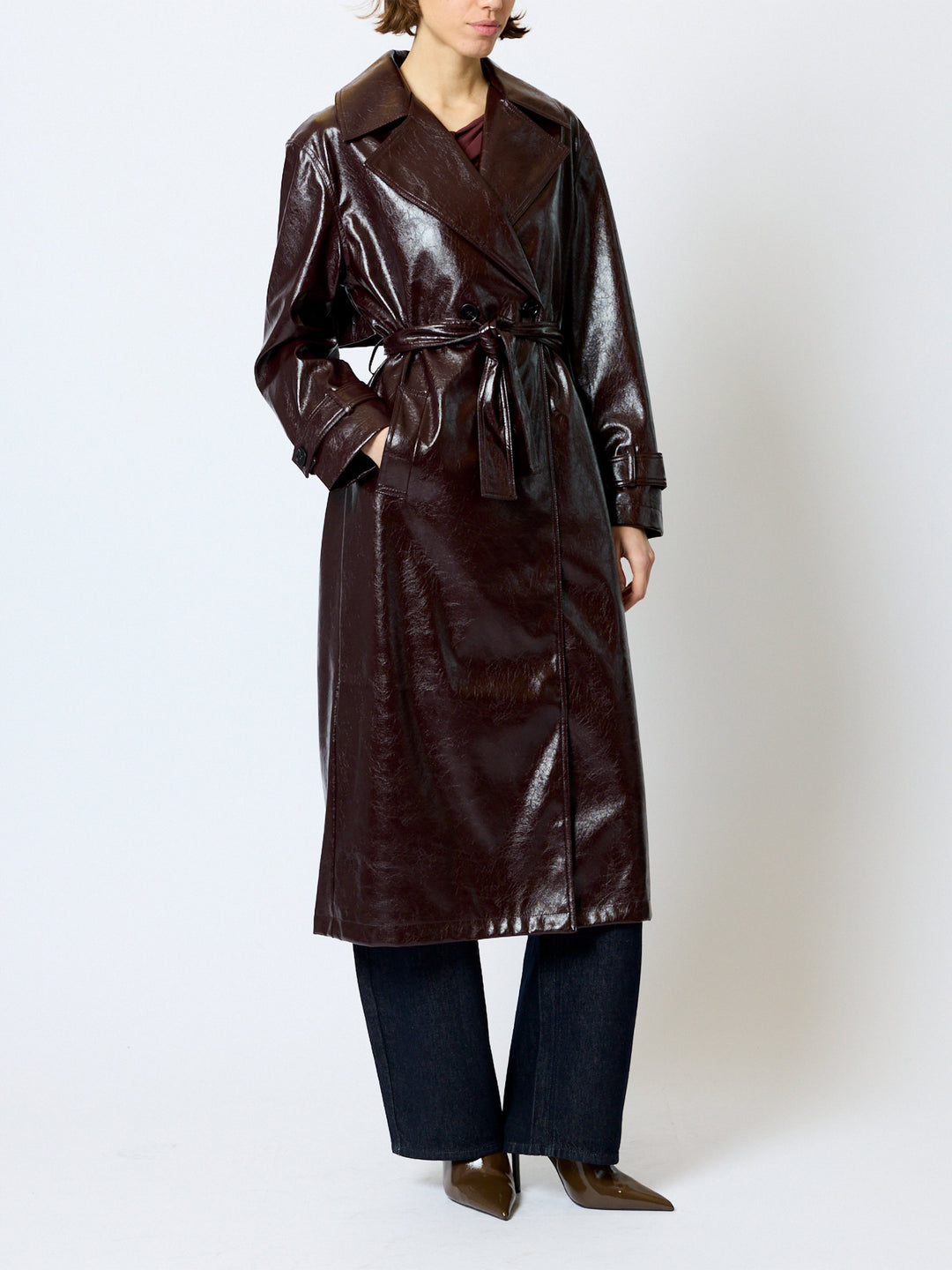 Athene Crinkle PU Trench