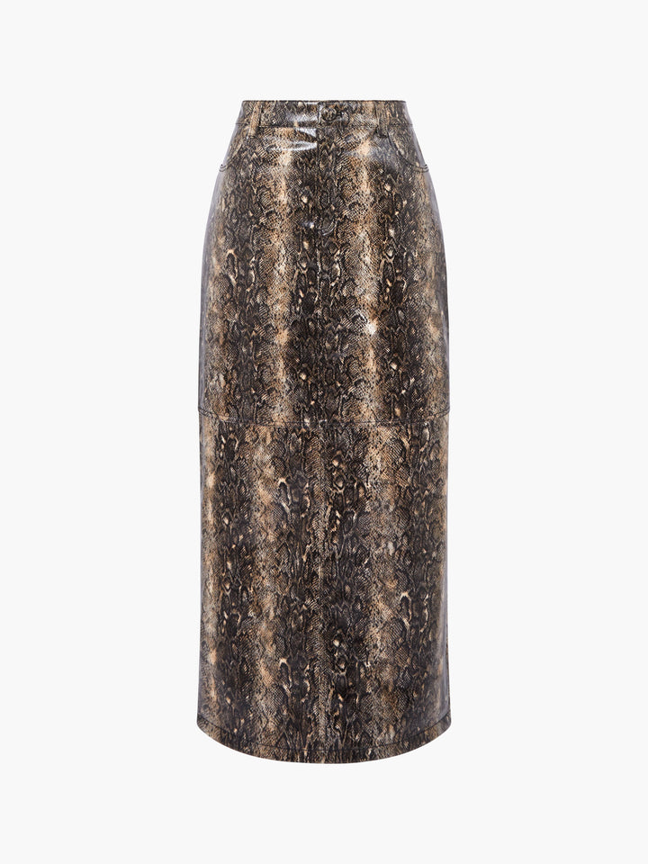 Brandy Snakeskin Midi Skirt