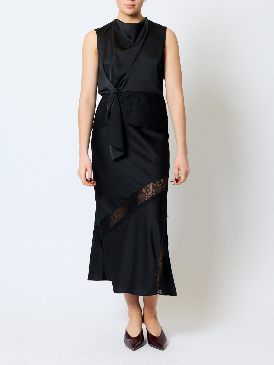 Dahlia Draped Lace Hem Top