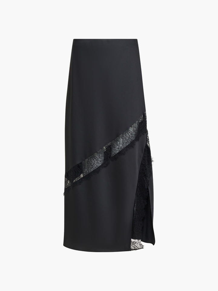Dahlia Satin Lace Mix Midi Skirt