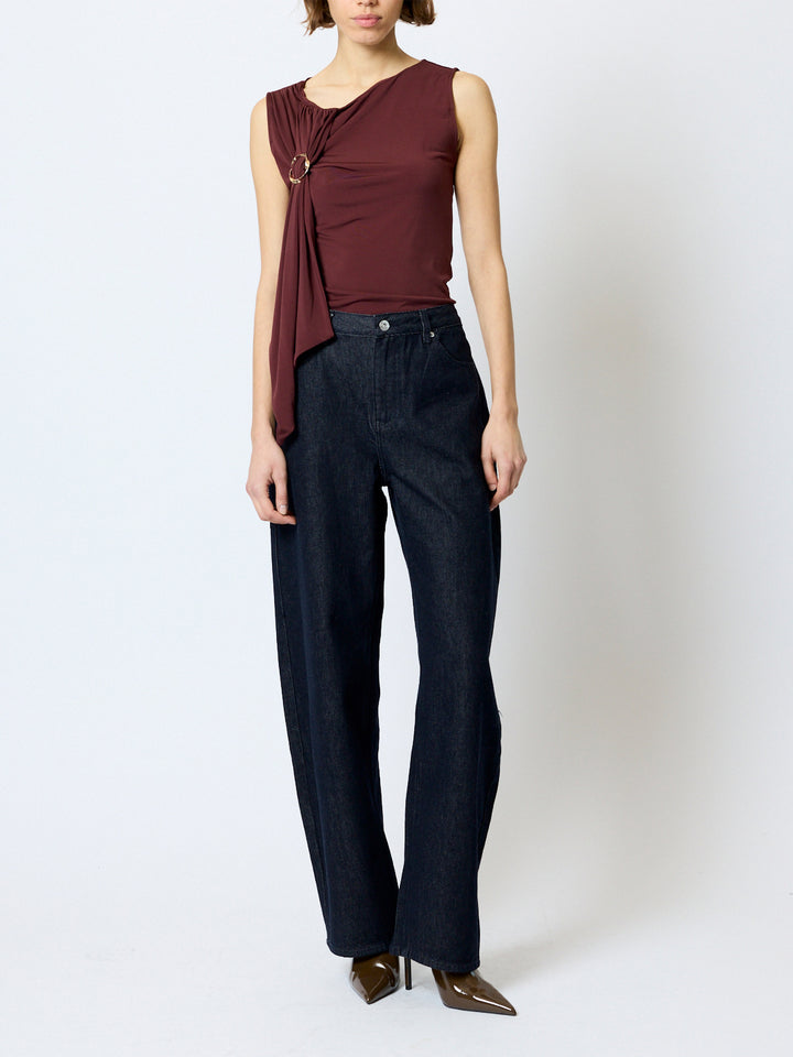 Maxine Draped Ring Jersey Top