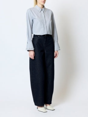 Striped Pearl Trim Shirt